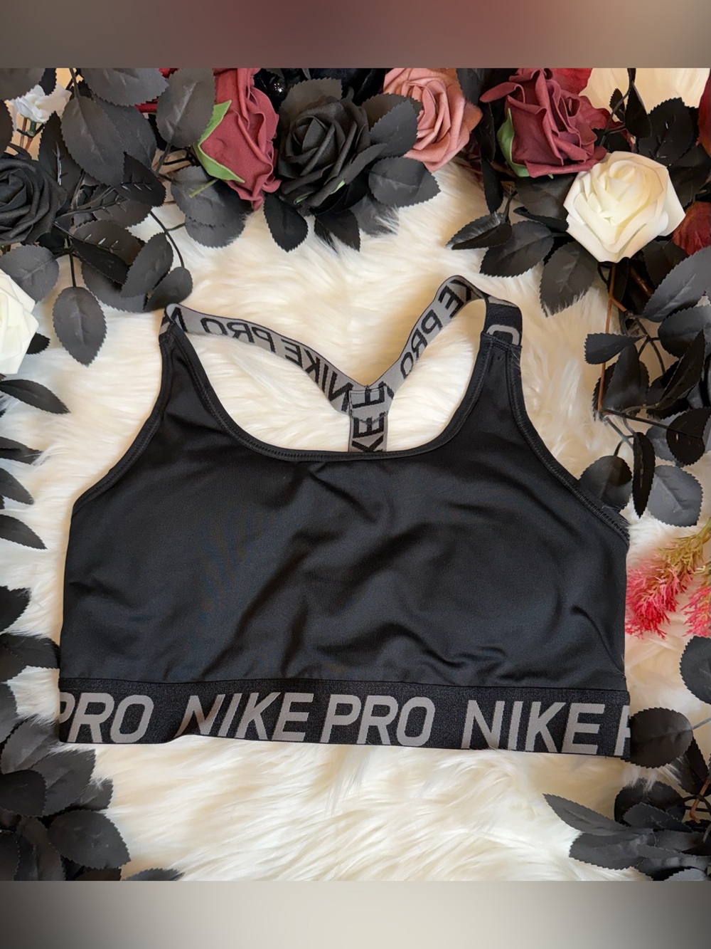 Nike Pro Dri-FIT Black Racerback Sports Bra Size Large - Picture 3 of 5